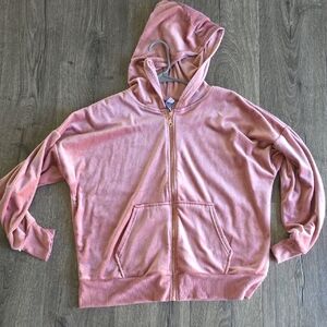 Felina Dusty Rose Velour Zip Hoodie